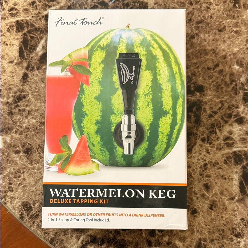 Final Touch Watermelon Keg Tapping Kit with Black and Silver Accents